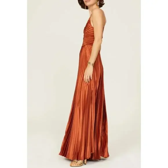 DELFI Collective Aria Satin Sweetheart Gown Brown M - Picture 3 of 11
